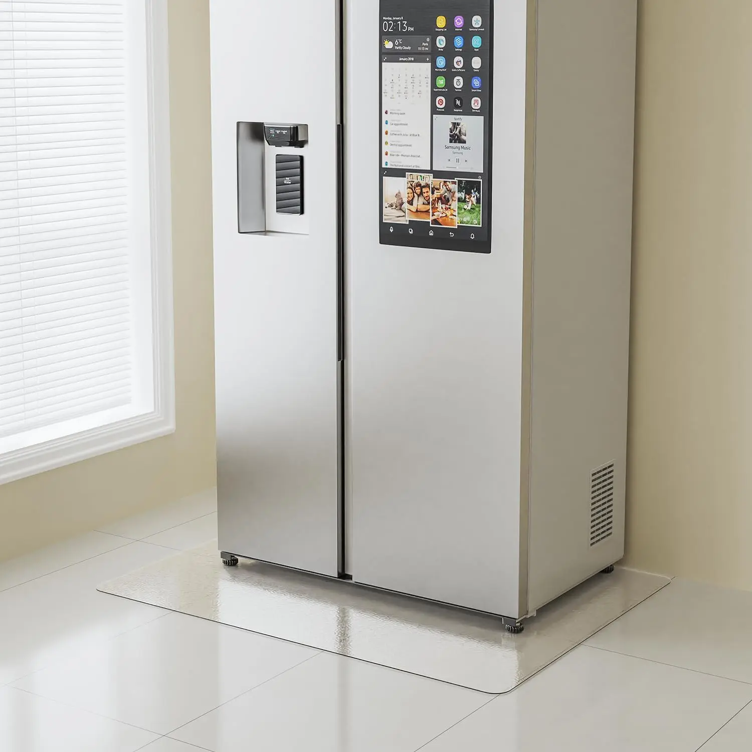 Small Clear Area Mat, 2'×3' PVC  Hard Floor Mat for Under Refrigerator