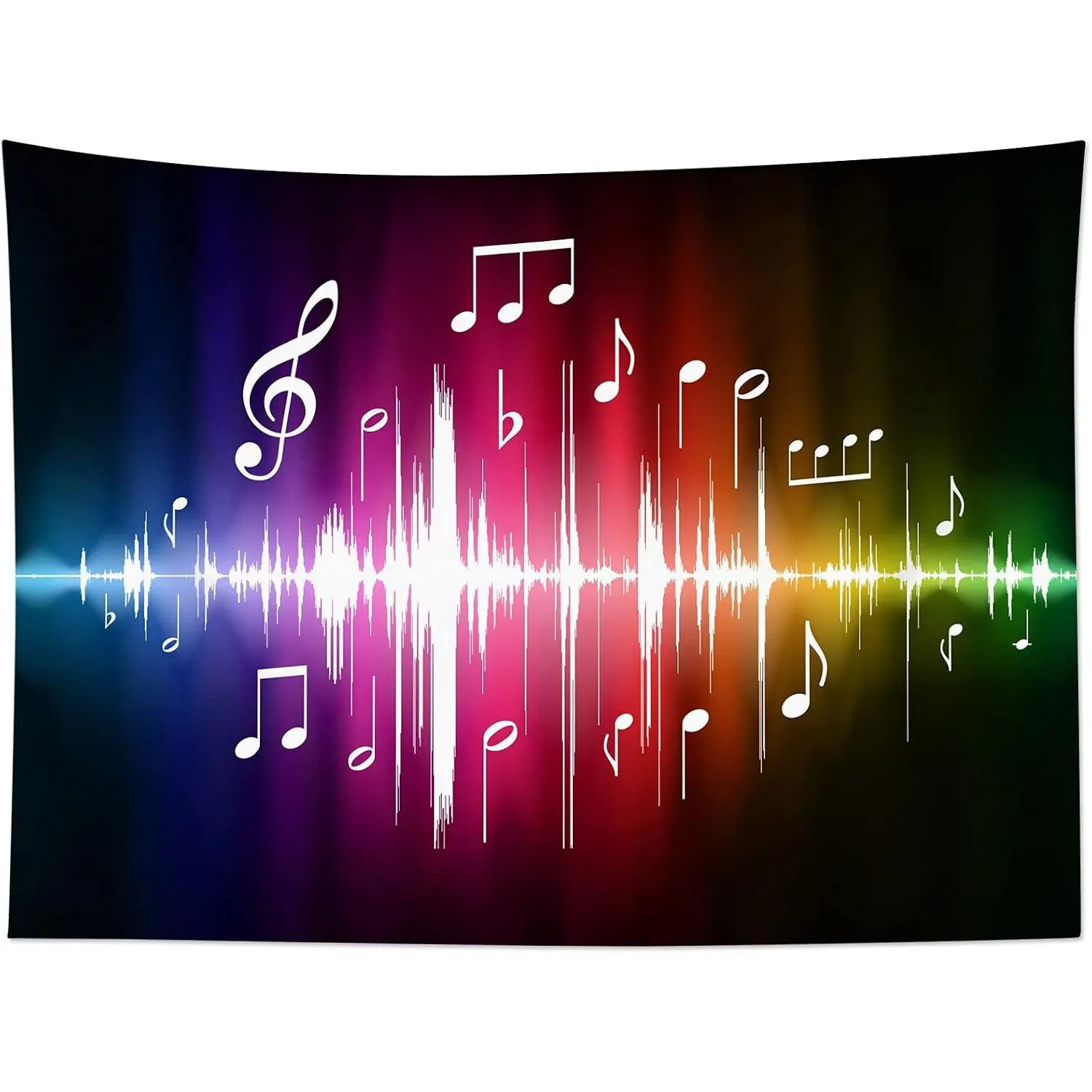 Music Tapestry Jumping Musical Notes Wall Hanging Hippie Wall Tapestries for Bedroom Living Room Dorm Party Wall Decor It does not emit light