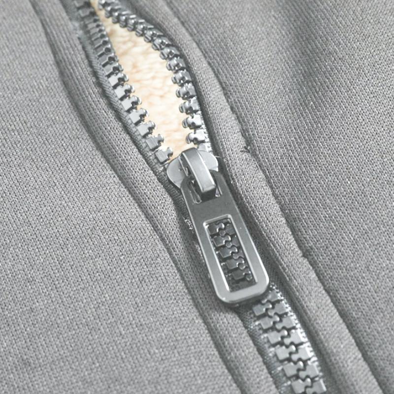 Men's winter fleece hooded thickened lambswool warm zipper cardigan, casual and versatile cold-proof jacket Menswear Sweatshirts Tops Long Sleeve Bestie Beige Black Plain jackets heated jacket fur coat fleece jacket western clothing jackets heated jacket