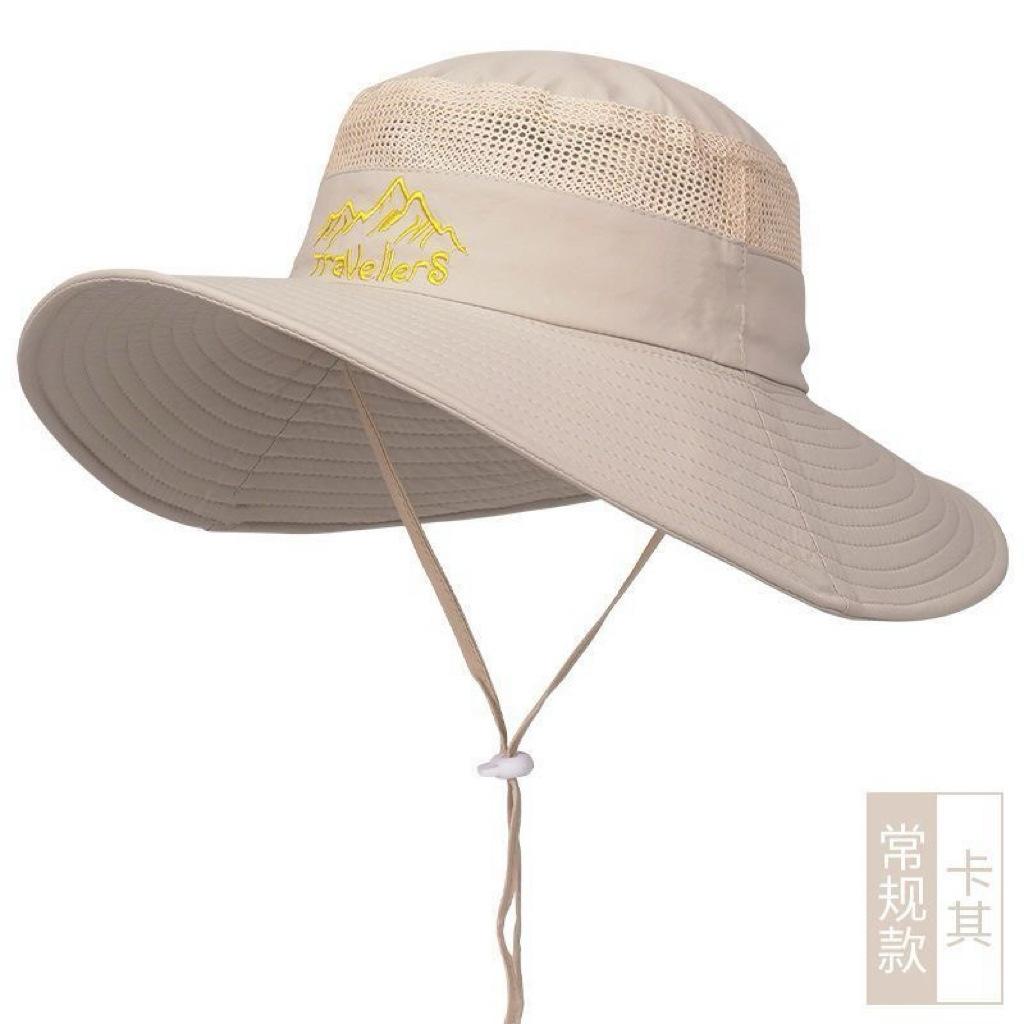 Bucket hat men and women summer big eaves sun protection fishing hiking hat sun hat versatile breathable big head circumference hat
