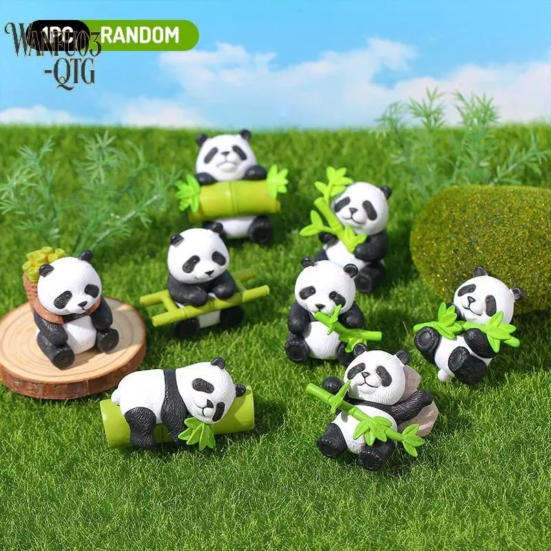 Handcrafted Durable Artistic Resin Panda Series Figurine, Hot Creative Kawaii Mini Ornaments for Bonsai, Doll House Decoration, Home Supplies & Children’s Gift Toys