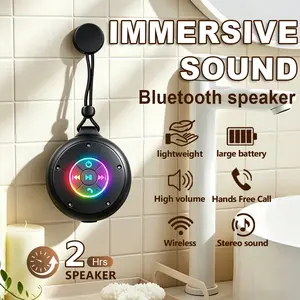Convenient Bluetooth speaker, high‑resolution wireless suction cup speaker with RGB ambient lighting effects, adsorption function, supports Bluetooth/TWS, built‑in equalizer, ideal for holiday parties and graduation gifts.