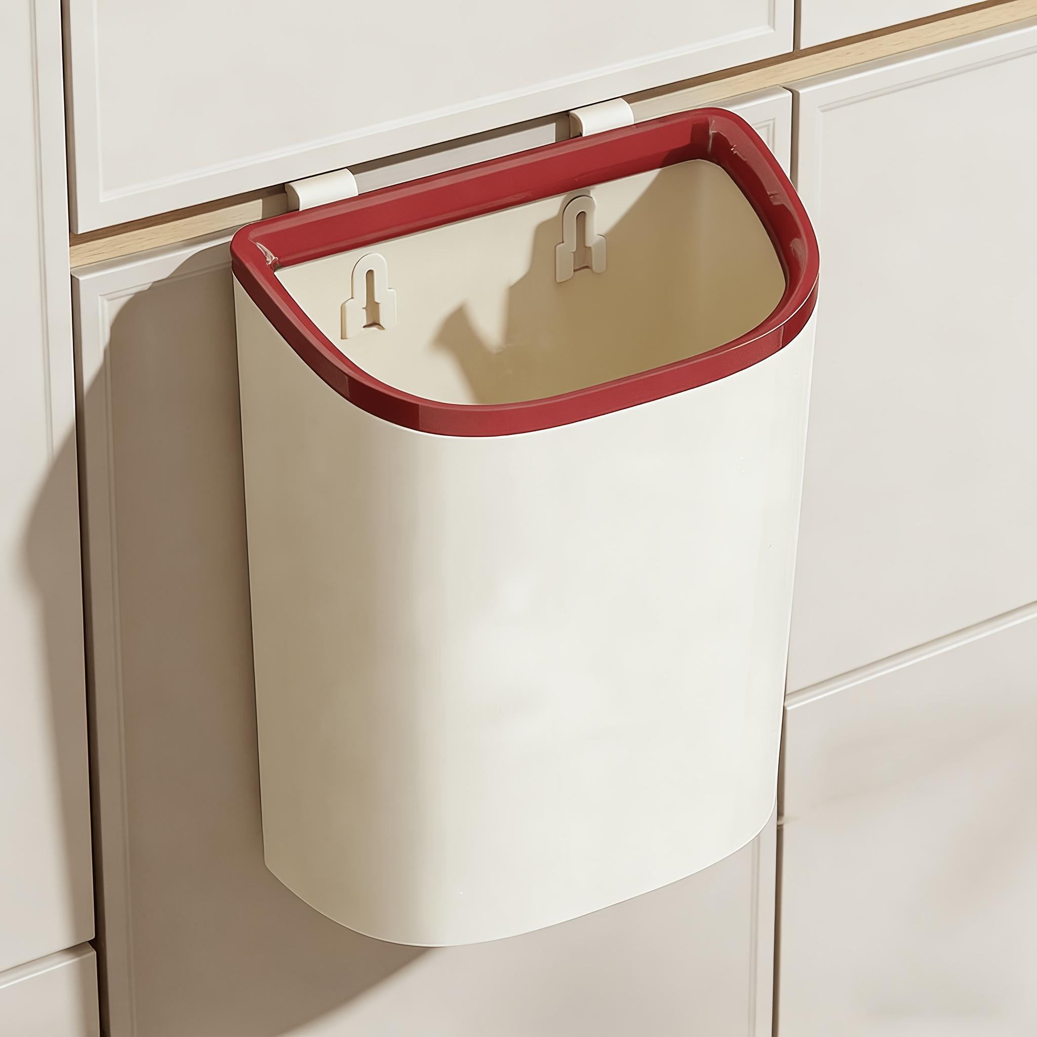 2.91gal Wall-Mounted Kitchen Trash Can, Kitchen Compost Bin, Slim Kitchen Waste Bin, Square Plastic Hanging Trash Can, Suitable for Home Use Under the Sink, Kitchen, Desk, Office, Dormitory, Powder Room, RV