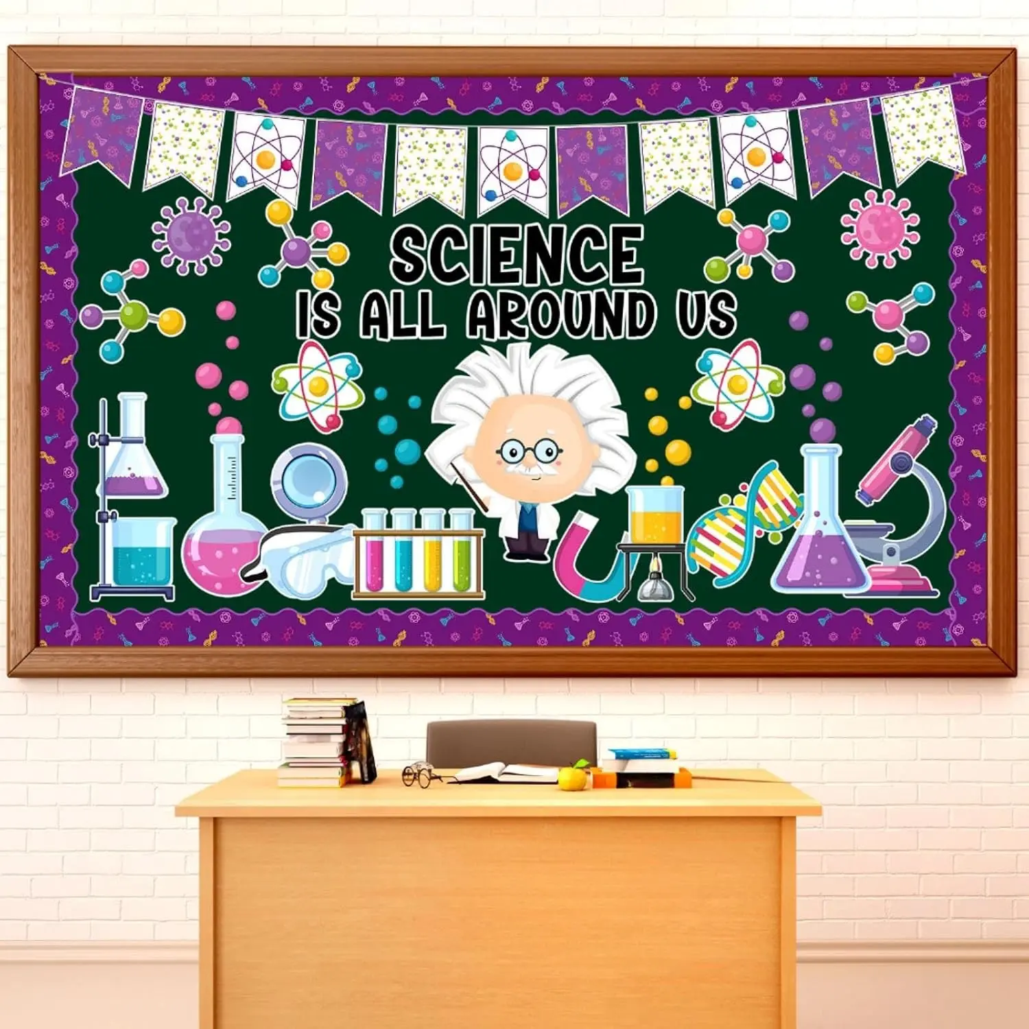 81 Pcs Science Bulletin Board Decorations Set Science is All Around Us Themed Classroom Decor Scientist Laboratory Paper Cutouts for Teacher Door Wall School Party Supplies Decor