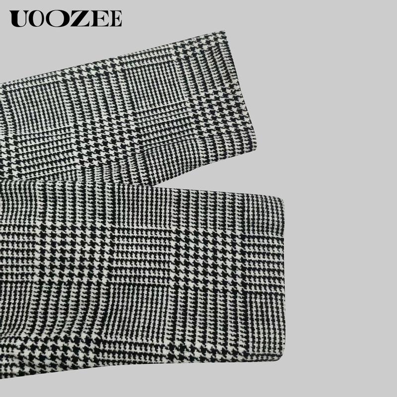 UOOZEE  TikTok Exclusive Women's 2025 New Autumn Winter Coat Plaid Stand Collar Jacket, Fashion Retro Plaid Houndstooth Pattern Button Asymmetric Light Coat for Commuting, Casual Outing or Dating Fit Womenswear Elegance winter outfits coat jacketswomen