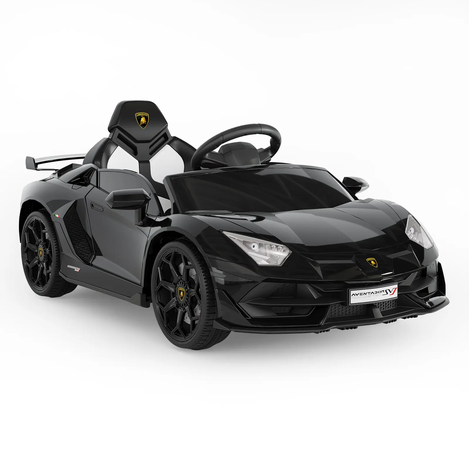 12V Licensed Lamborghini Ride-On Car with Remote Control, LED Lights & Sound System for Kids
