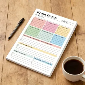 Brain Dump & To-Do Notebook, 50 Pages A5 Daily Task Manager, Minimalist Planner for Self-Planners, Project Managers, Personal Organization, Productivity Planner, Modern Planner, Office Planner