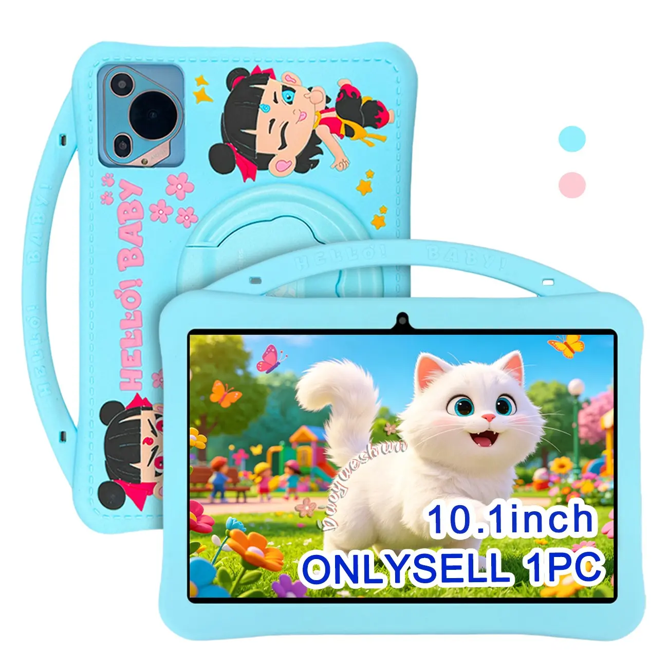 Newly designed portable tablet computer | Educational and entertainment device for students and children, 10.1-inch touchscreen tablet | 5G WiFi + dual cameras | Includes shockproof protective case | High-definition screen, Learning Tablet