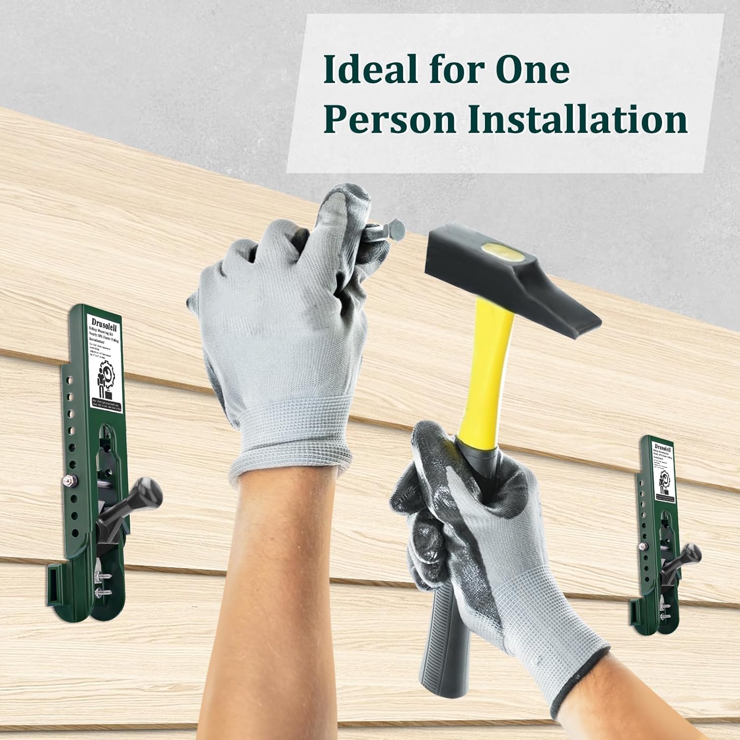 Siding Installation Tools Compatible with 5/16- Inch Fiber Cement Siding, Siding Mounting Kit with Adjustable Reveals, Lap Siding Gauge Made of Polycarbonate Body, Green