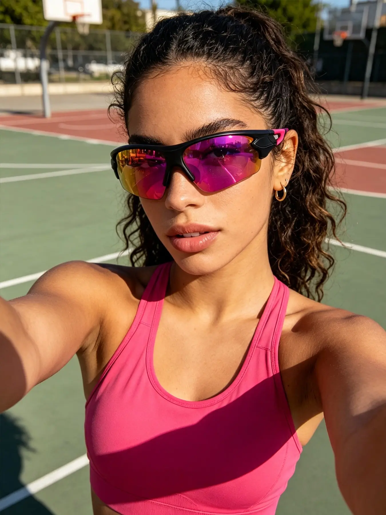 Unisex Half-Frame Glasses for Outdoor Activities, Uv400 Polarized Sunglasses for Cycling, Running, Hiking, Windproof and Dustproof, Riding Glasses