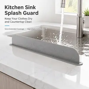 52cm Kitchen Sink Splash Guard | High-Elastic Silicone Water Splash Proof Water Barrier to Keep Your Clothes Dry & Countertop Clean