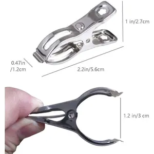 Clothes Pins 32 Pcs Metal Beach Chair Towel Clips,Heavy Duty Stainless Steel Clothespin, Row Cover Clips,Garden Clips,Greenhouse Clamps