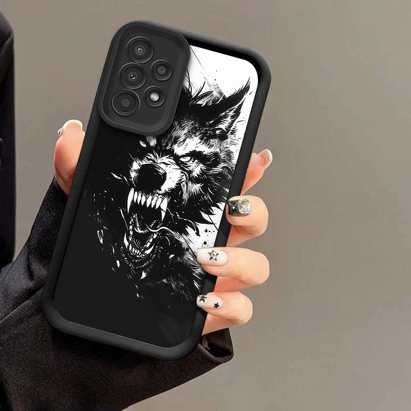 Graffiti Wolf Head Personalized Phone Case for Samsung Galaxy S26 S25 S24 S23 S22 S21 Fe Plus Ultra A13 A14 A15 A16 A17 A33 A34 A35 A36 A52 A53 A54 Note20, Shockproof And Durable, Stylish Design, TPU Protective Cover.