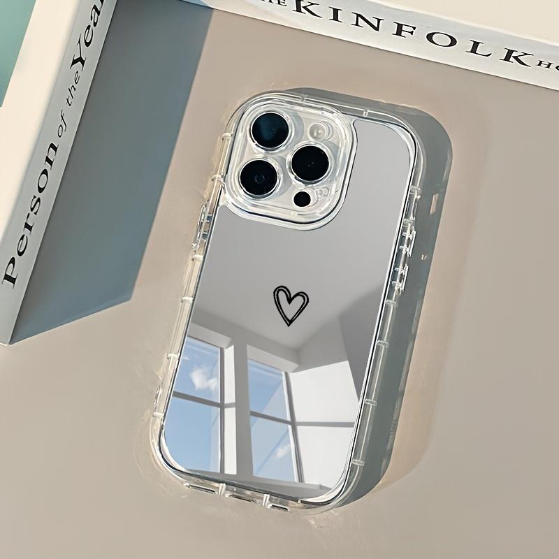 2-in-1 Mirror Phone Case for iPhone 17/16/14/15/13/12/11 Plus/Pro Max/Pro/Air - Tiny Hearts TPU + Acrylic Protective Durable Protection