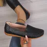 Goreyodoly Women [Wide Fit] Loafers Embroidery Design Elastic Slip On Shoes Soft Upper Comfortable Cushion Insole Lightweight Anti Slip Durable Sole Casual Daily Commuting Travel Shoes All Season Versatile Elegant Style
