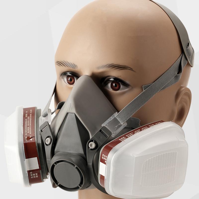 Half Face Mask with Filter, Reusable Respirator Mask, Reusable Dustproof Mask, Multifunctional Safety Mask for Paint, Woodworking, Construction, Polishing, Chemical, DIY