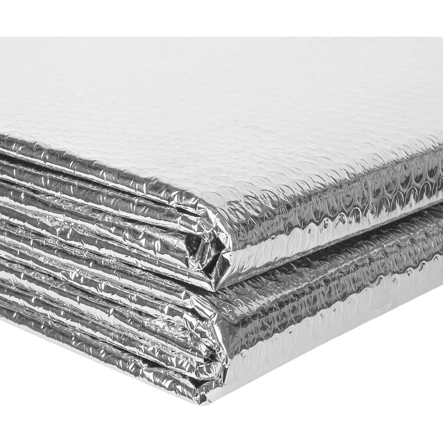 Reflective Insulation Roll, 23.6IN x 10FT Double Bubble Wrap Insulation Sheet, Reflective Aluminum Foil 3MM Thermal Shield Radiant Barrier with 60 Pcs Adhesive Tapes for Window RV Attic Wall