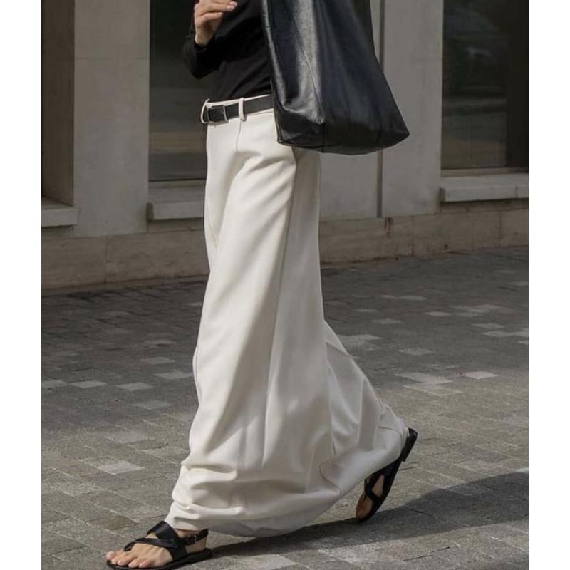 UOOZEE Women's 2026 New Autumn Spring Old Money H-Shaped Basic Womenswear Maxi Skirt, Minimalist Solid Loose Fit Zipper Elegant Daily Outings Date Night Outfit, Commuting Bottoms with Pockets