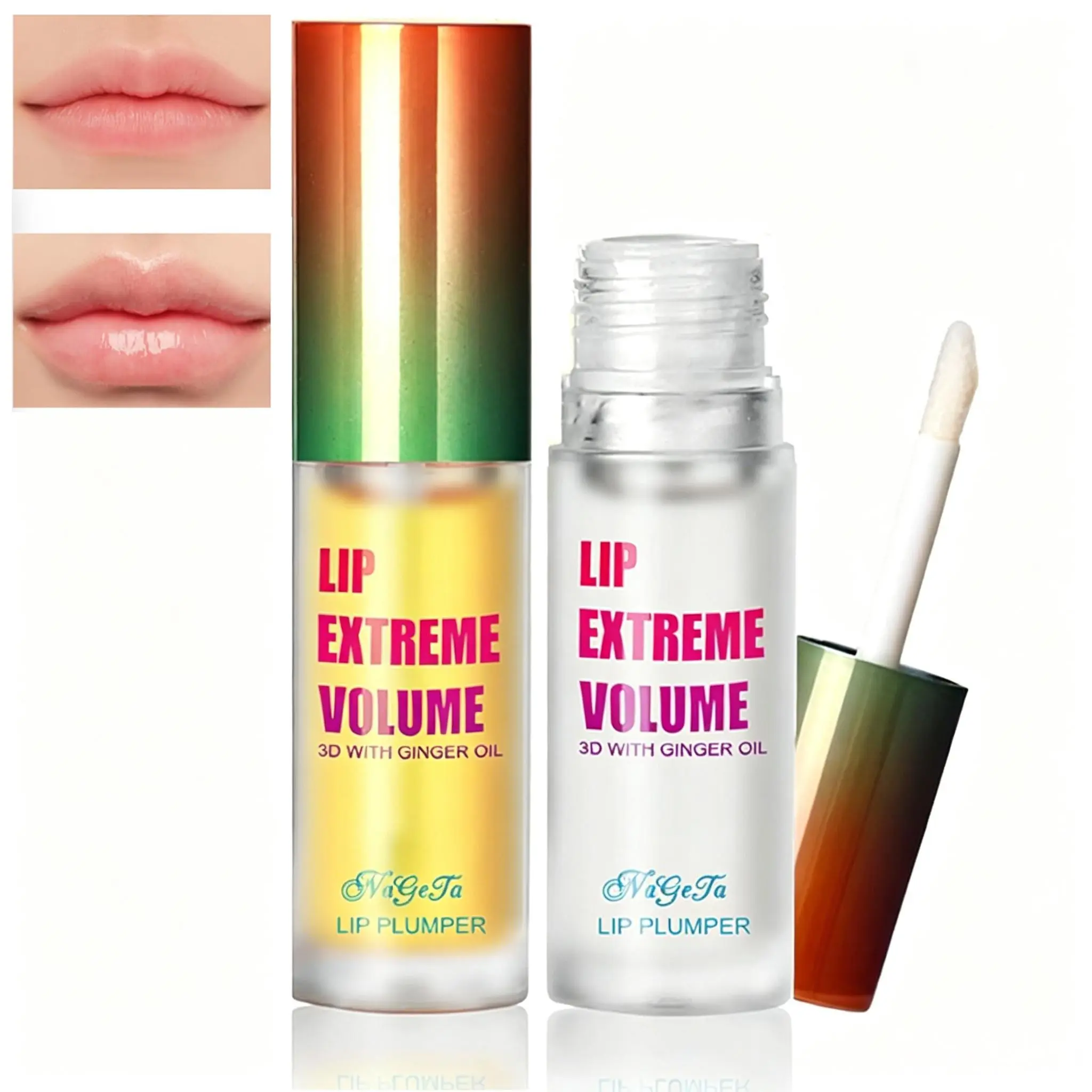 Long-Lasting Lip Oil Serum with Instant Volumizing & Plumping Effect, High-Shine Liquid Lip Balm for Fuller, Smoother Lips, All Skin Types & Dry Lips,Easy Application with Brush Tip,Enhanced Formula,Mint,Skincare Cosmetics,Lip Plumper Moisturizer Hydrate
