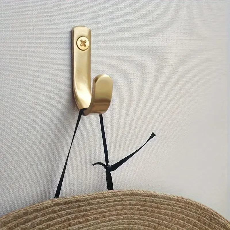 Brass Wall Mounted Utility Hooks - Glow-in-the-Dark LED Entryway Organizer, Easy to Install Coat Hook, Key Holder, Umbrella Hanger