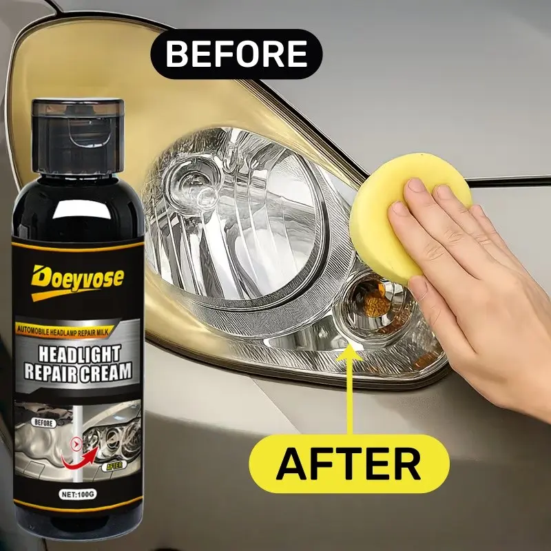 Car Headlight Repair Paste, Car Light Polishing, Oxidation and Yellowing Fix, Easy-To-Use Auto Maintenance Tool, Automotive Accessories