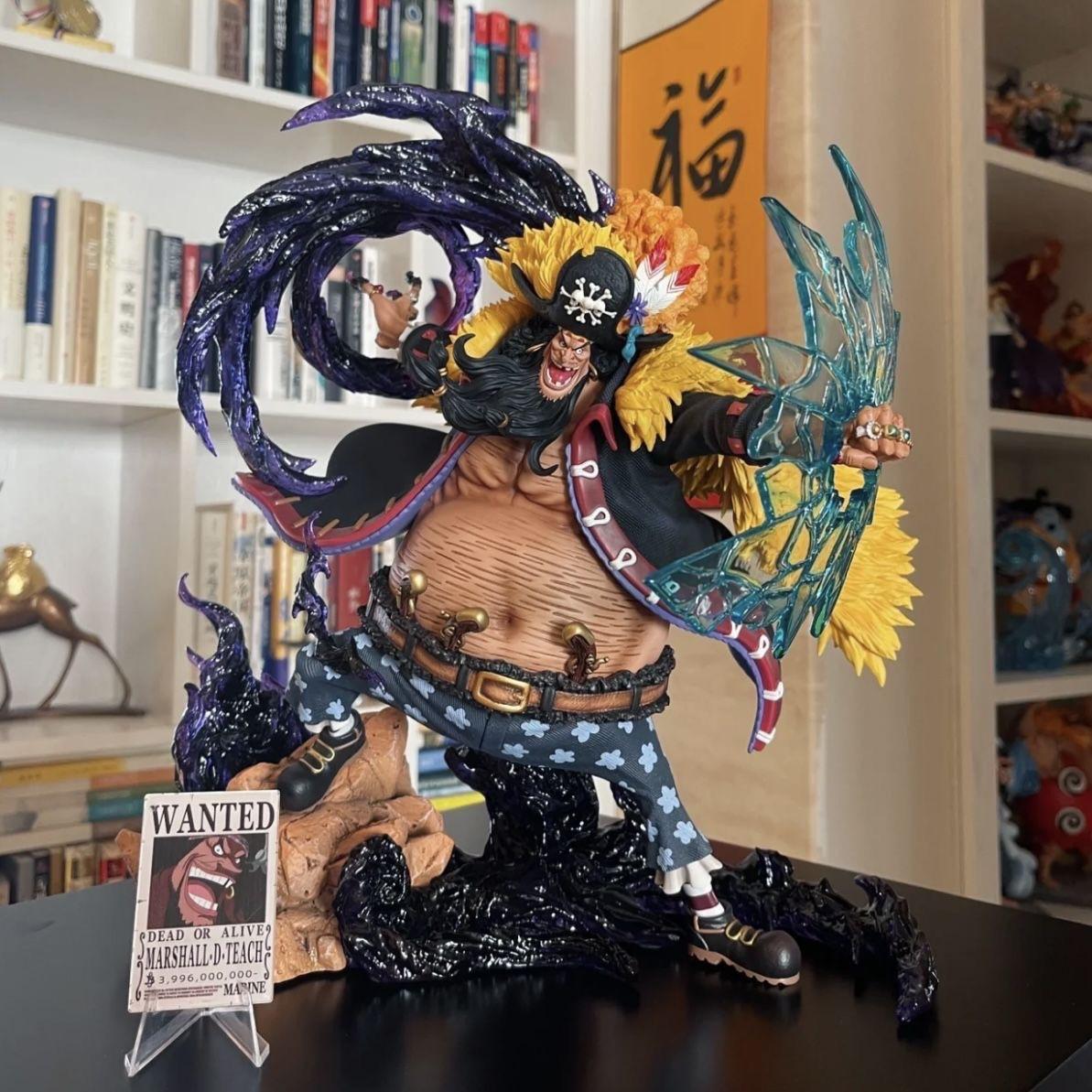 One Piece Blackbeard Marshall D Teach Figures Manga  Anime Figure Black Beard Gk Statue Model Collection Room Ornament Gift