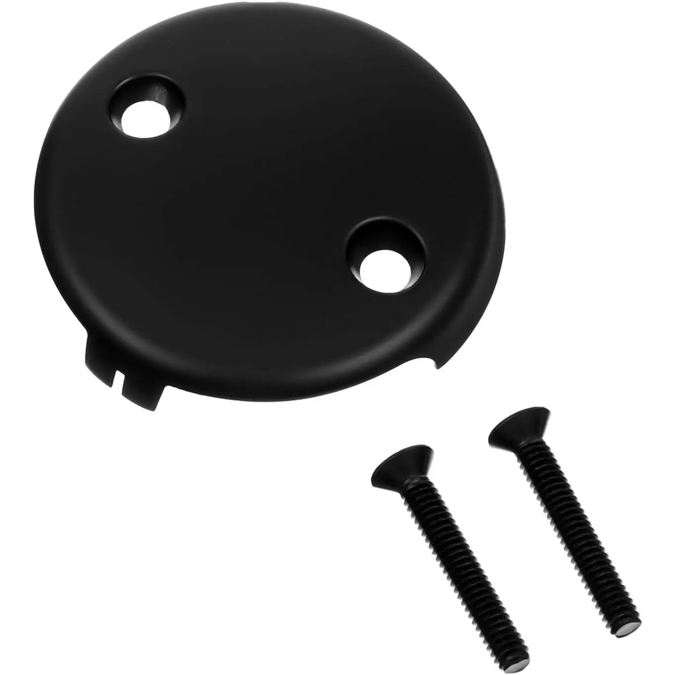Black Bathtub Overflow Drain Cover 3-1/8" Two Hole Bathtub Drain Overflow Cover with Screw Overflowe  Plate Bathtubs Overflows Gasket Drains Overflows Covers for  Standard Bath Tub Drains