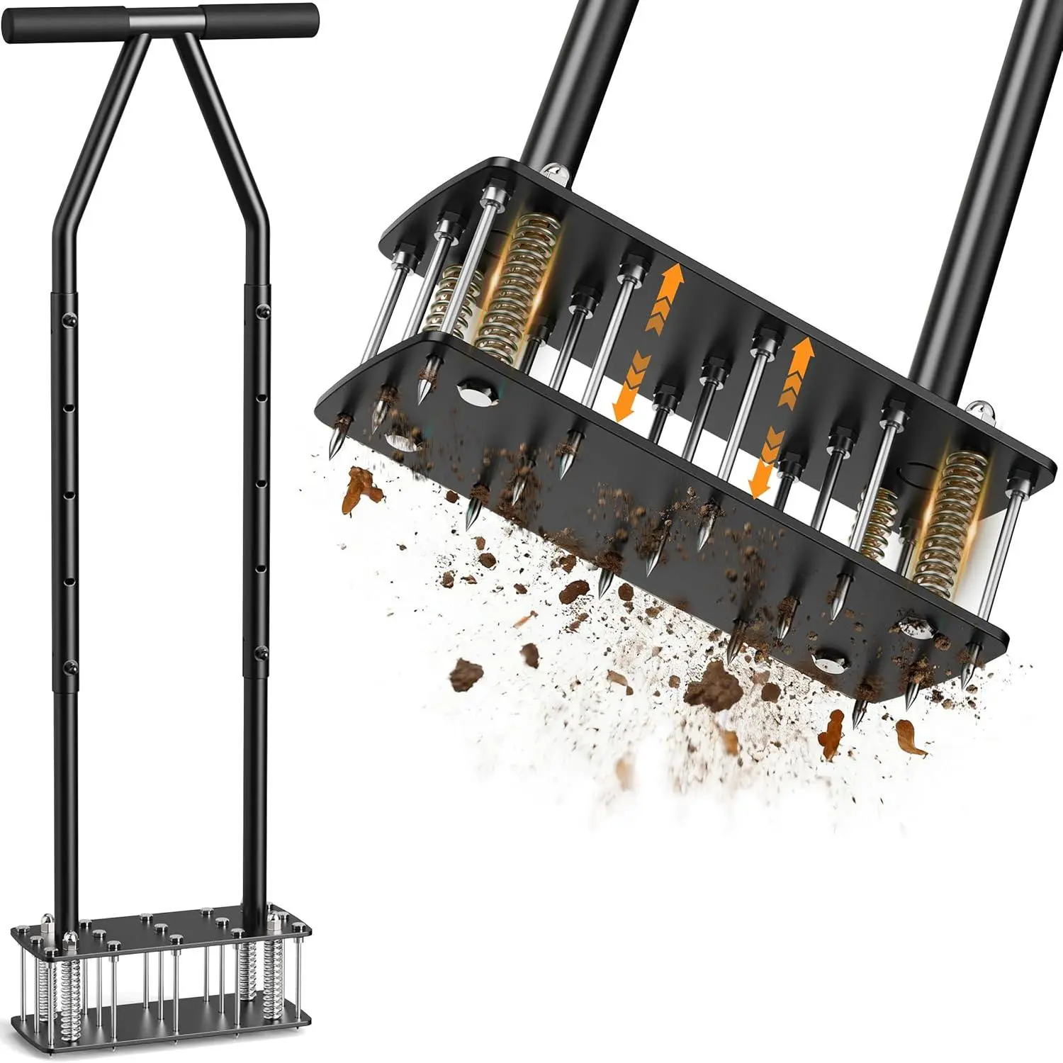 -Friendly Lawn Aerator Tool, Spring  Self-Cleaning Spike Aerator | Manual Lawn Aerator for Yard, Soil Loosening, Lawn Care and Garden Aeration