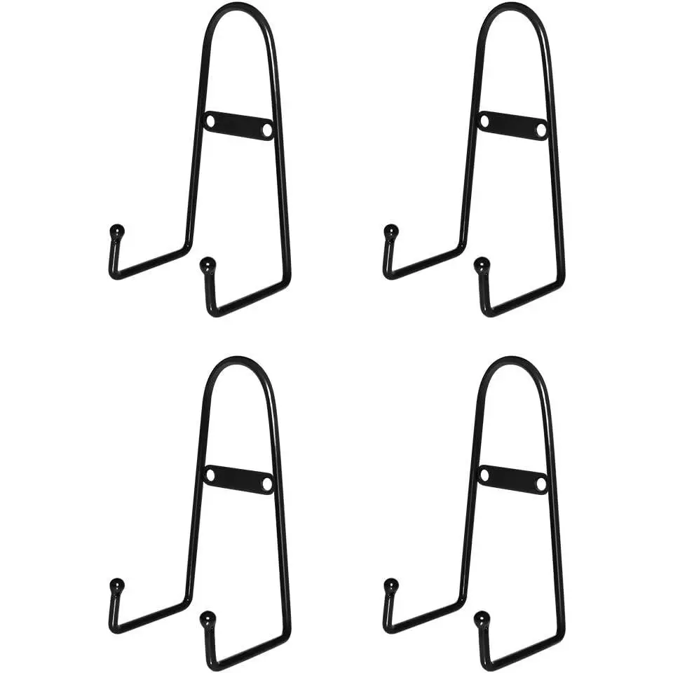 4 Pack Wall Mount Plate Display Stands, Medium Wall Easel Holder Plate Hanger Vertical Plate Stand Holders, Wall Display Picture Frame Stand for Decorative Plates, Arts (Straight, 6 inch)