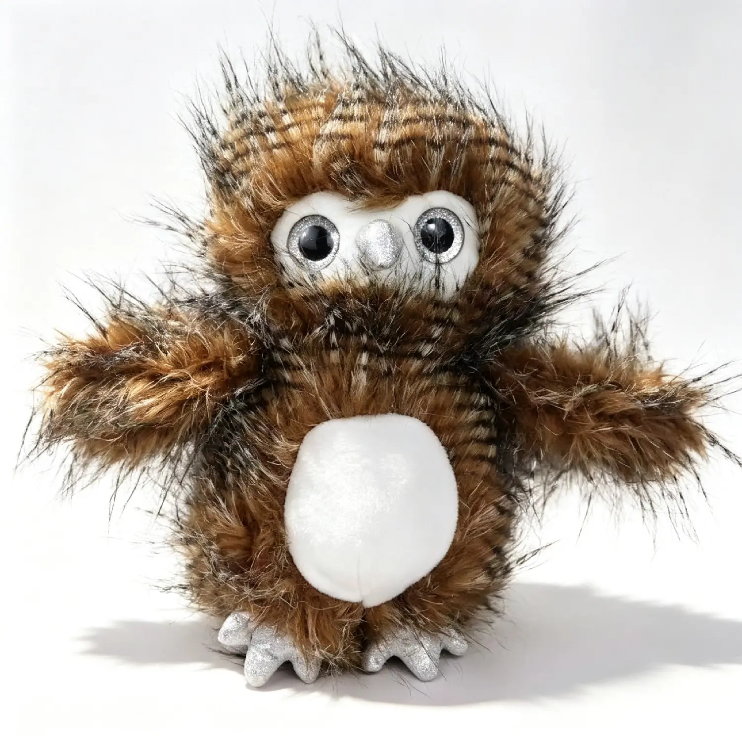 Realistic Owl Doll Decoration, Long Hair Striped Owl Stuffed Animal, Lifelike Bird Doll, Soft Comfortable Warm Gift