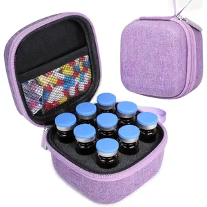 9 Slots Peptide Case for Fridge, Insulin Vial Protector Case - Peptide Vial Holder Fits U-100 Vials, Glp-1 Storage, Insulin Vials Case Holder,Organizer Bag for Diabetics Daily Use and Trips（Purple）