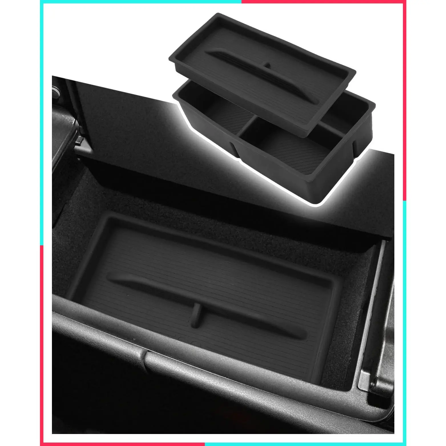 Dual-Layer Center Console Organizer Tray for 2023-2026 Lexus RX 350 5th Generation All Models Silicone Armrest Storage Middle Console Insert Accessories