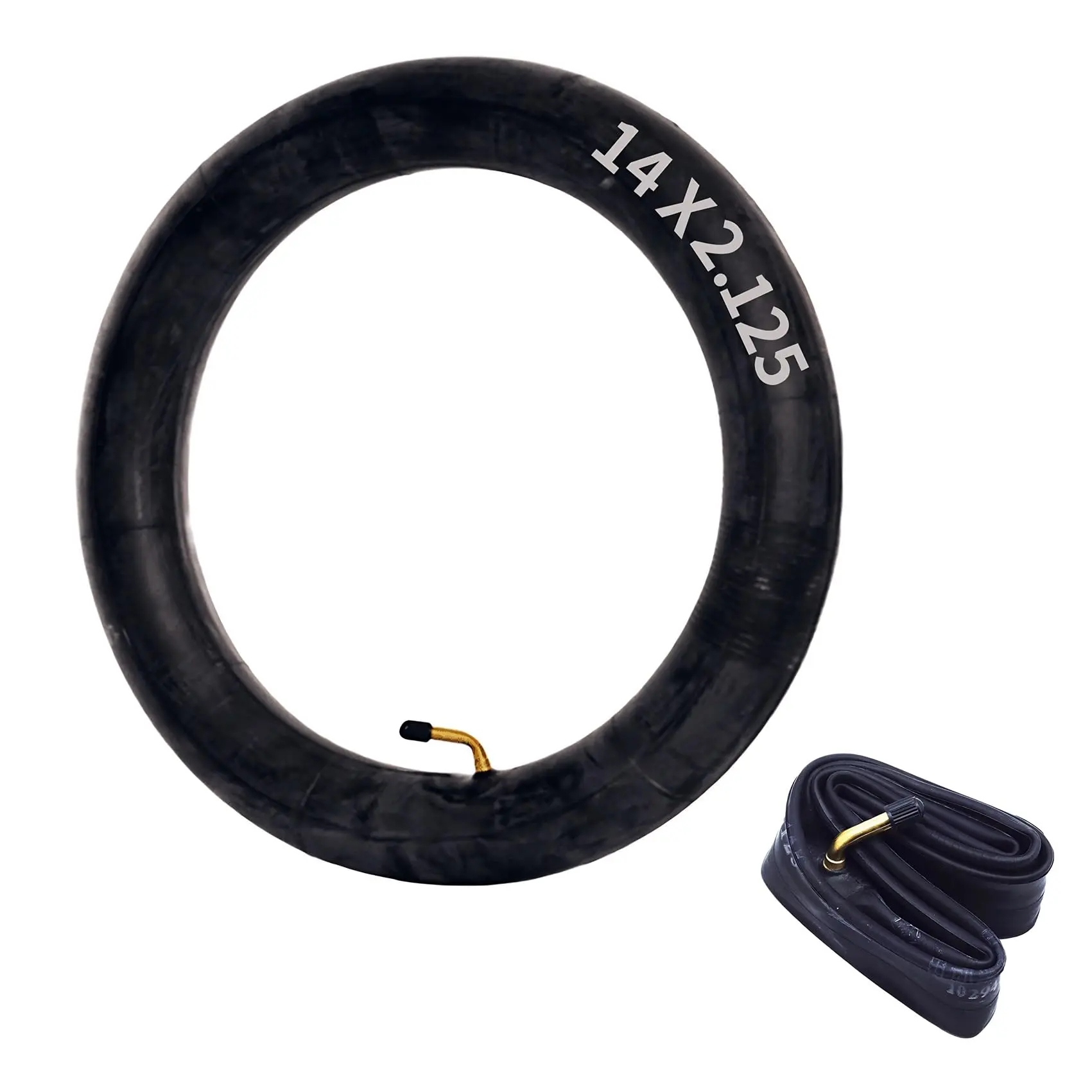 Electric Bicycle Tires - Butyl Rubber Inner Tubes with Metal Bent Valves - E-Bike Accessories with Extra Tire Replacement for Electric Scooters 14x2.125 High-Quality Material Anti-Slip Performance, 14X2.125 Size, Anti-Slipping