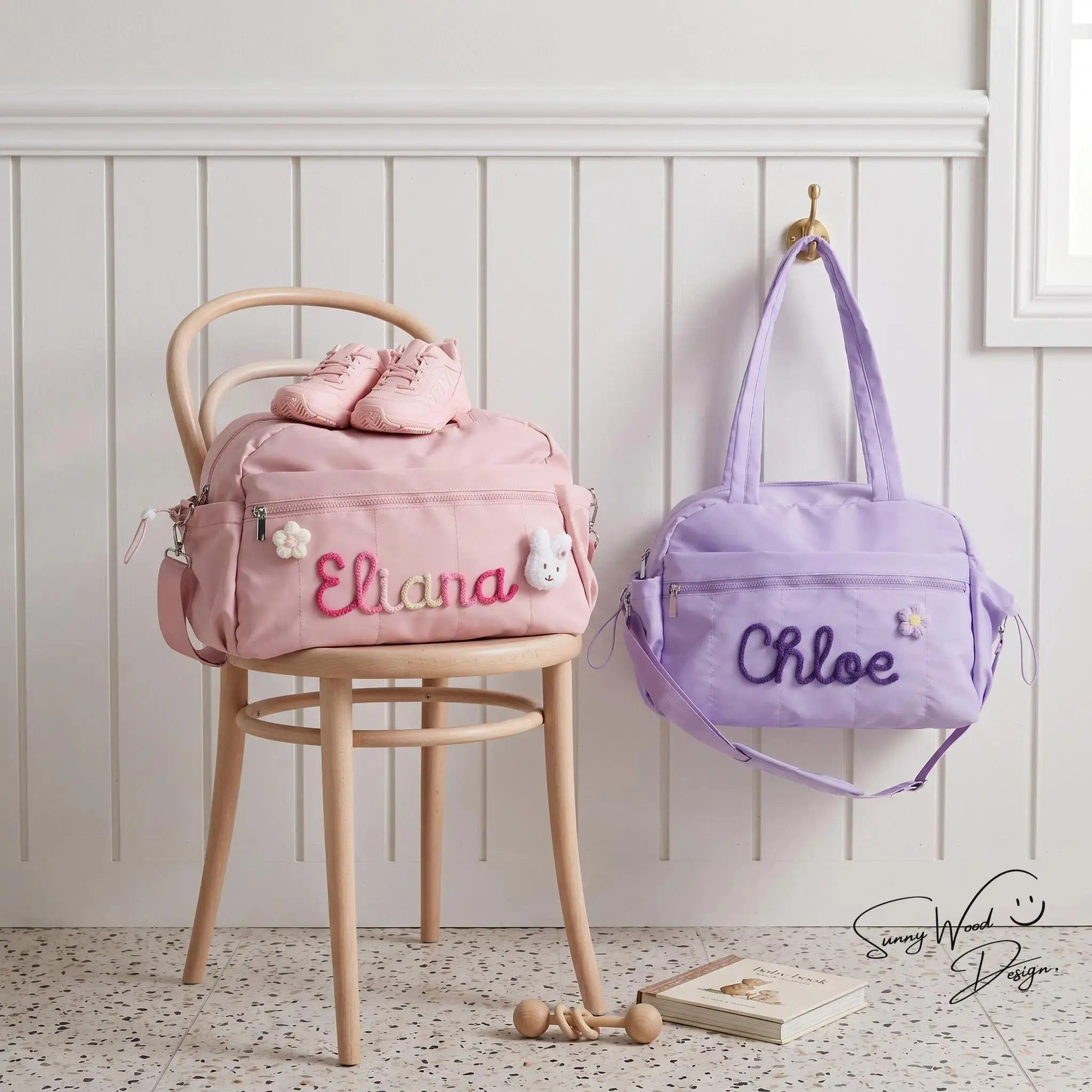 AS1035 Customized Name Travel Tote Bag Personalized DIY Name Accessories Shoulder Crossbody Travel Bag