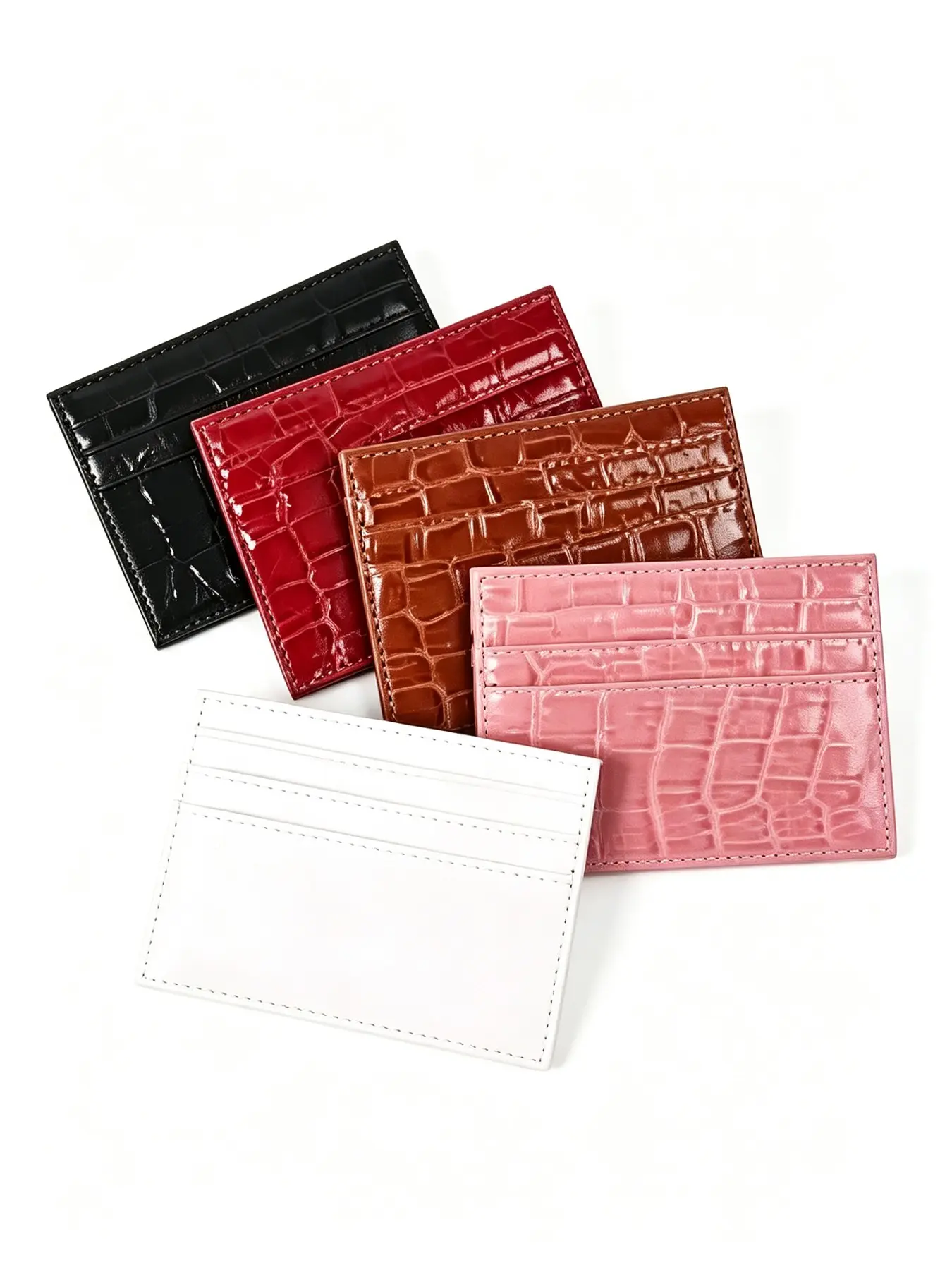 Women Crocodile Pattern Credit Card Holder, Slim Multi Slots Mini Wallet, Minimalist Coin Purse, Card Case for Daily Use, Credit Card Organizer
