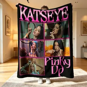 Katseye Girls Flannel Blanket For Adults And Children, Soft Skin Friendly Warming Throw And Nap Blanket For Sofa Bed Couch, Classic Print Pattern Multi Scene Use, Cozy Bedding Blankets Gift