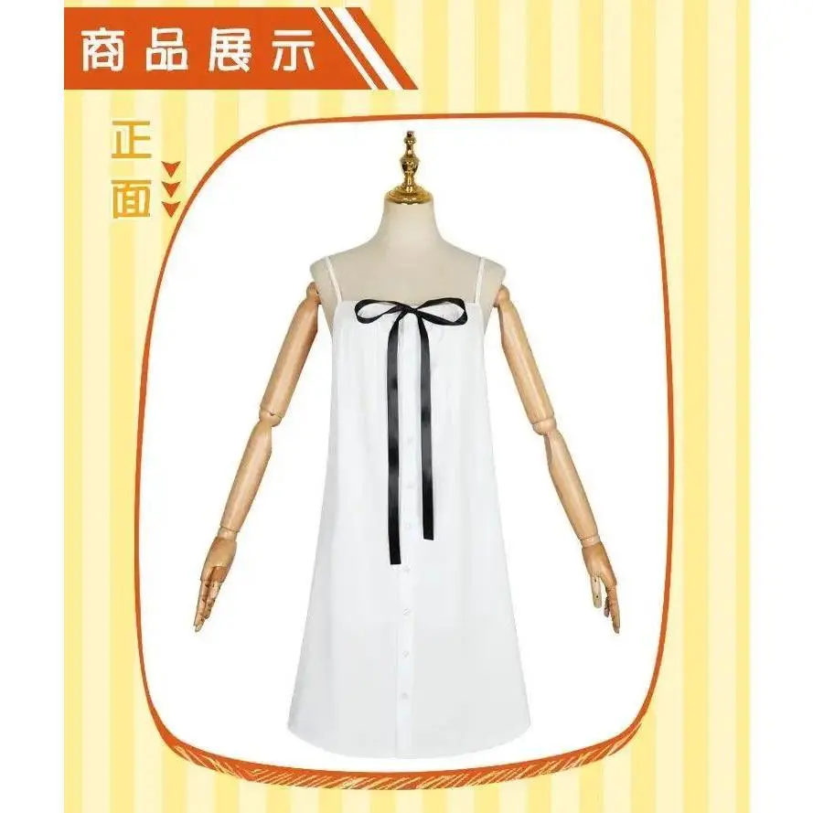 2026 Jeu d'anime le chanson de Saya japonais Saya Cosplay Costume robe blanche Lolita Cos vert foncé longues perruques Halloween