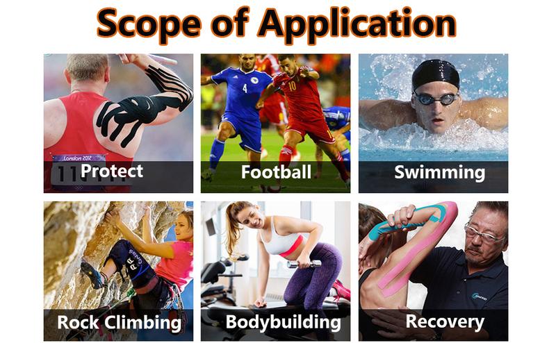 Kinesiology Tape 20 Strips Athletic Sports Waterproof Breathable Latex Free Tape for Ankle Wrists Knee Elastic Running Tennis Swimming Football Sports Activities Tapes (Black)