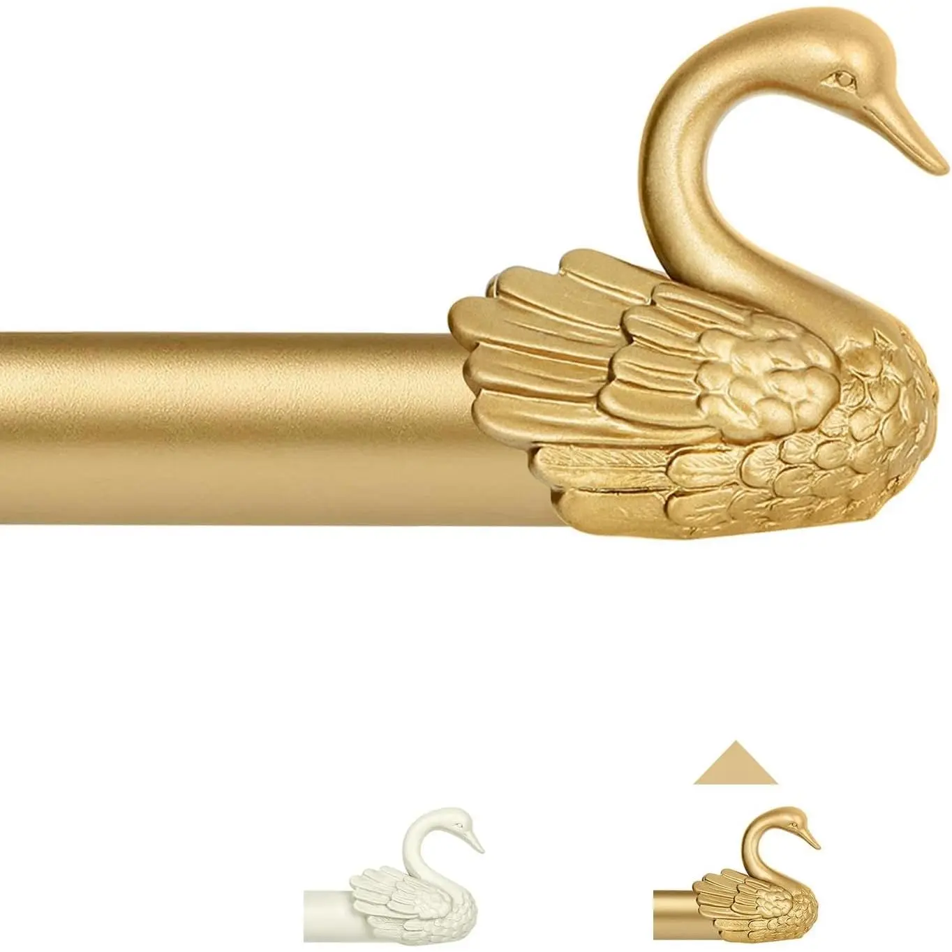Decorative Rustic Curtain Rod with  Swan Finials,18-45", | Heavy Duty Adjustable Drapery Rod for  Bedroom/Living Room,Sturdy Metal Easy Install with Hardware,Fit Window 18-39"