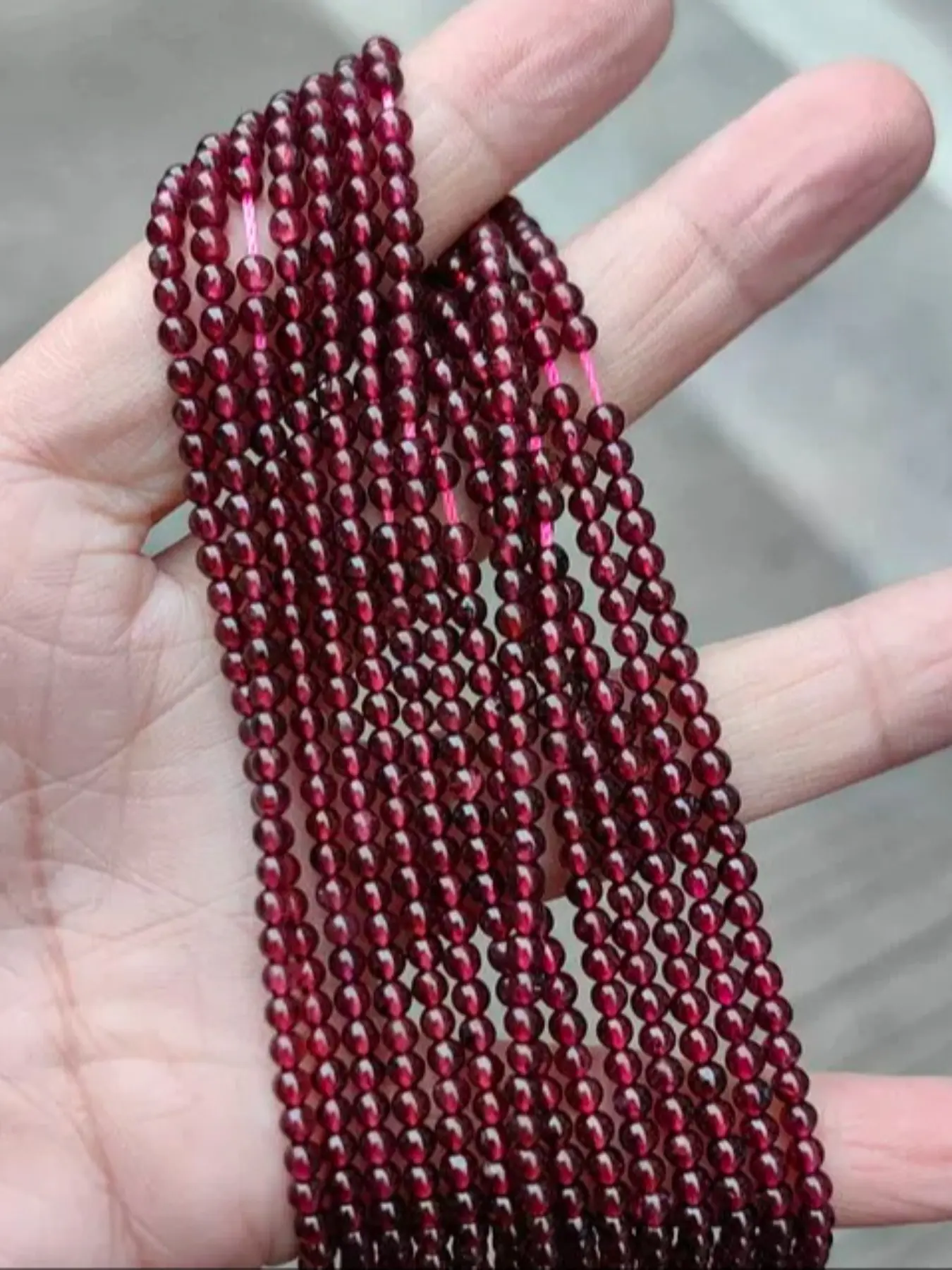 4mm Natural Garnet Beads, Grade Aa Wine Color, DIY Jewelry Making Accessories, High-Quality Gemstones for Crafting