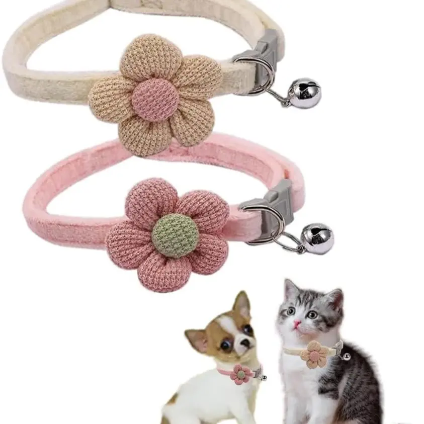 Cute Flower Design Pet Collar, XS,Neck 8-12 Inch,Trendy Pet Collar with Bell Feature For Dogs & Cat, Pomeranian Accessories, Adorable Fashionable Dog & Cat Collar For Pet Decoration