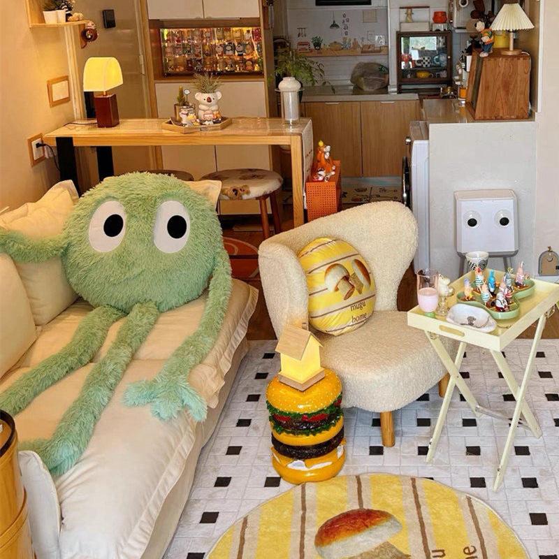 Giant Cute Black Briquettes Octopus Plush Toy Stuffed Long Legs Octopus Doll Plush Animal Pillow Creative Gift Kawaii Room Decor