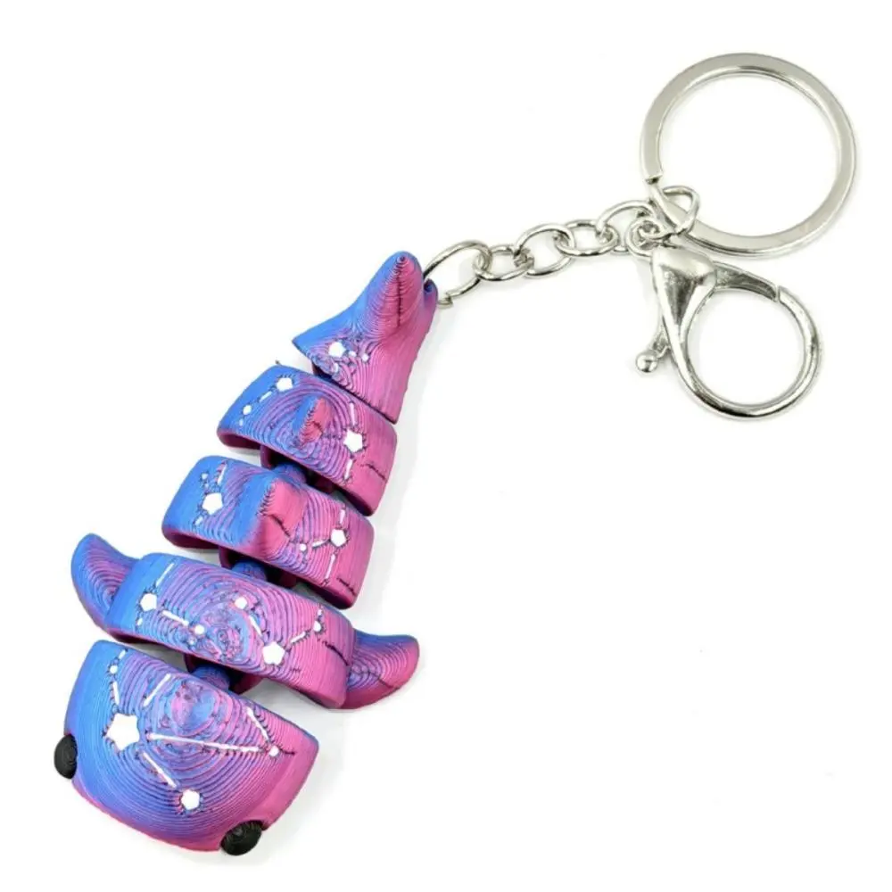 3D Printed Starry Sky Ombre Whale Shark Keychain - Flexible Joints Matte Blue Purple Car Keychain, Adults' Bag Hanging Decoration Backpack Accessories Gift (Sports & Outdoor Protective Gear Accessories)