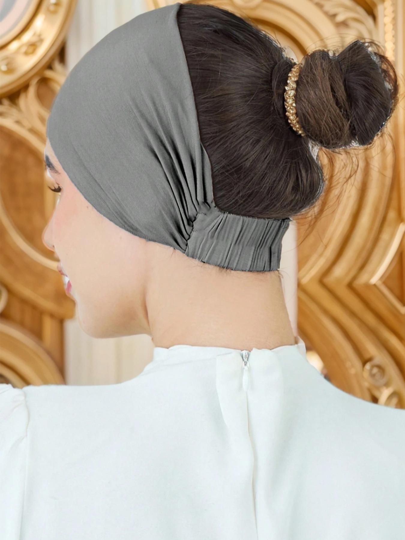 Women's Solid Color Ruched Instant Hijab, Casual Soft Comfortable Instant Hijab for Daily Wear, Modest Hijab, Fashion Accessories for Women & Girls