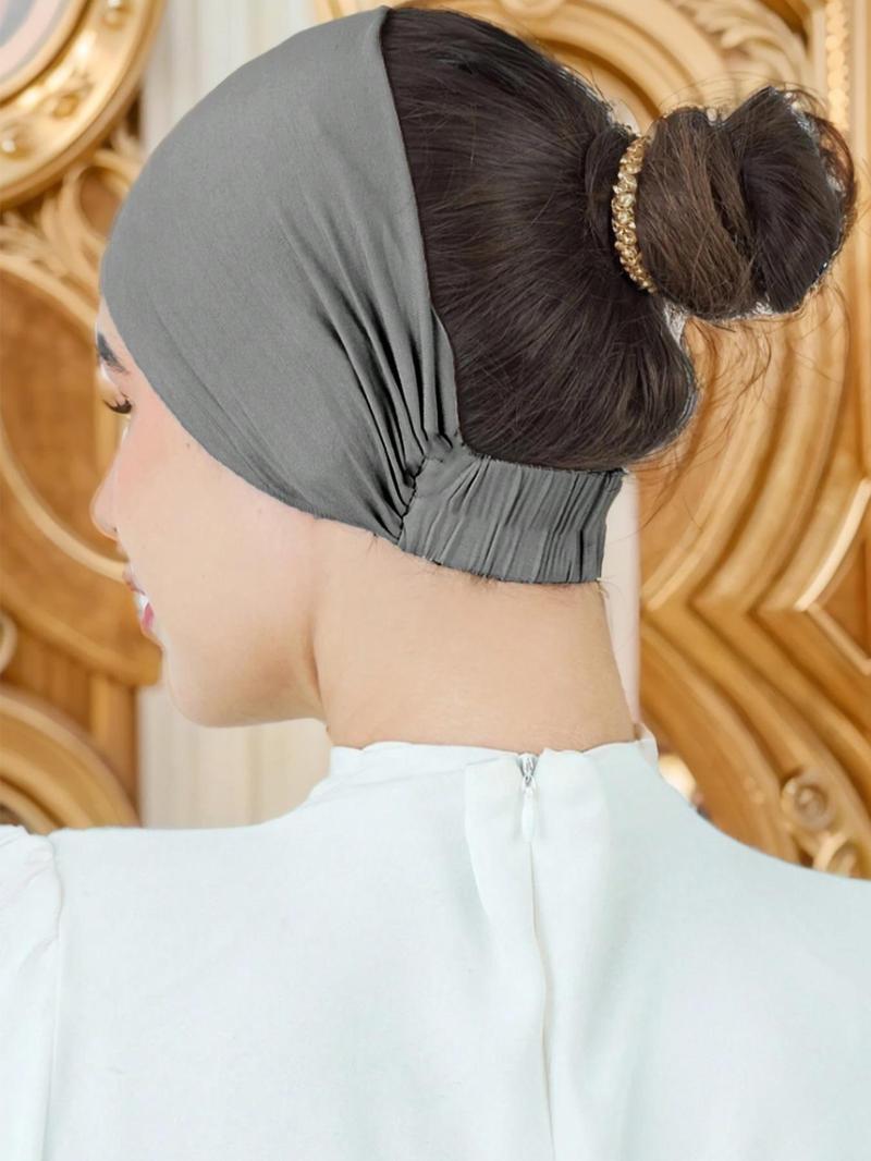 Women's Solid Color Ruched Instant Hijab, Casual Soft Comfortable Instant Hijab for Daily Wear, Modest Hijab, Fashion Accessories for Women & Girls