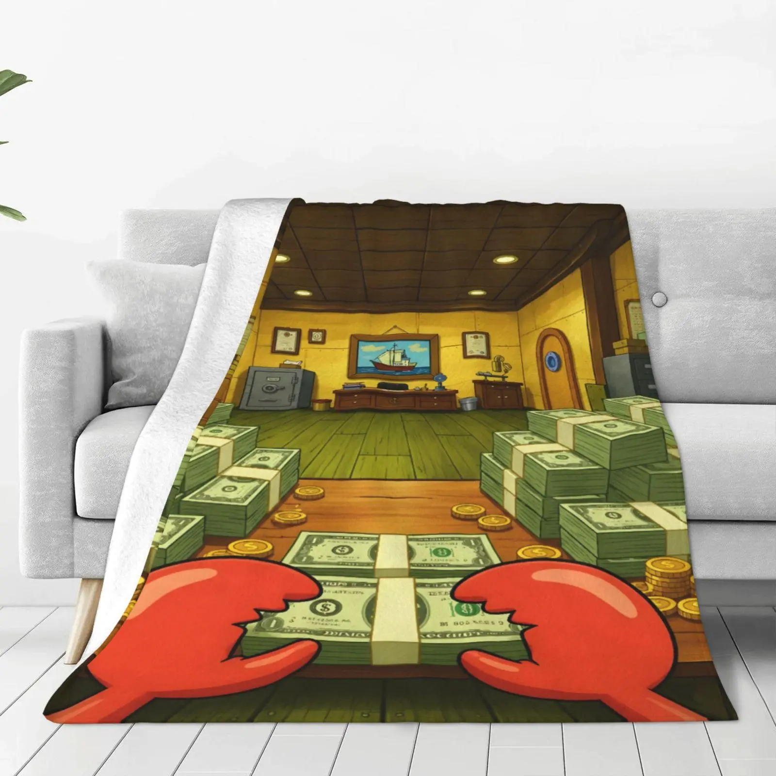 SpongeBob SquarePants Anime Throw Blanket 50"x40" |  Blanket Ultra Soft Warm Flannel Fleece Lightweight Fuzzy Decor Gifts for Girls Boys Women Men cartoon fan