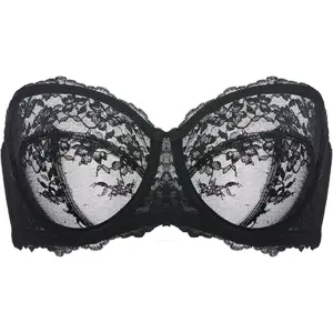 Unlined Lace Strapless Bra Sexy See Through Plus Size Convertible Underwire Bras