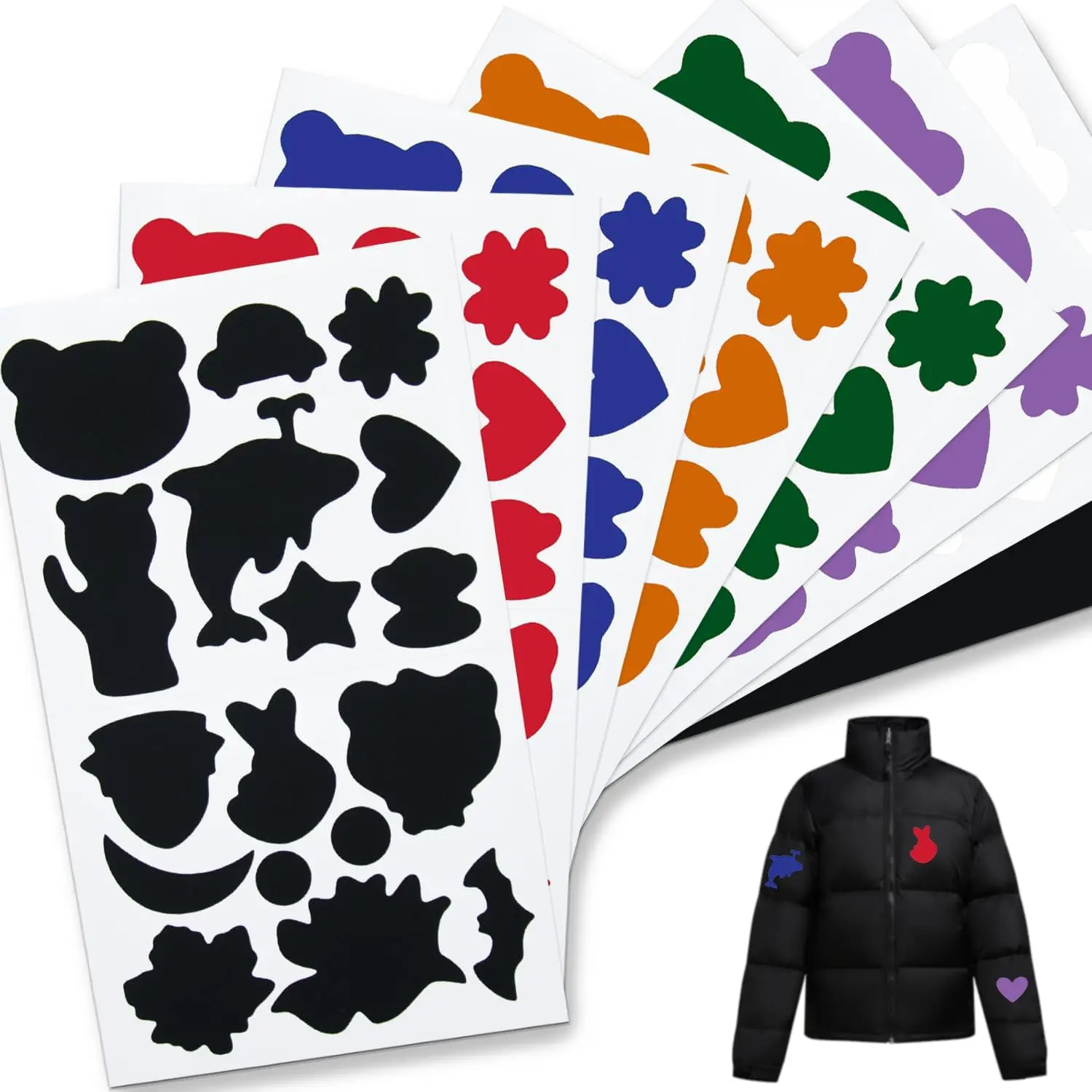 8 Sheets Down Jacket Repair Patch Kit Easy Hole Patch Pre-Cut Self Adhesive  Ripstop Nylon Fabric Patches for Puffer Jackets & Patches for Clothes Rain Snow Gear, Sleeping Bag