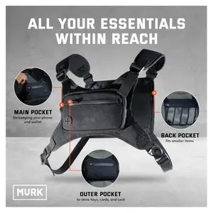 Outdoor Tactical Chest Vest for Men Multi Pocket Tactical Chest Bag Adjustable Sports Cycling Chest Pack Multi Purpose Outdoor Gear