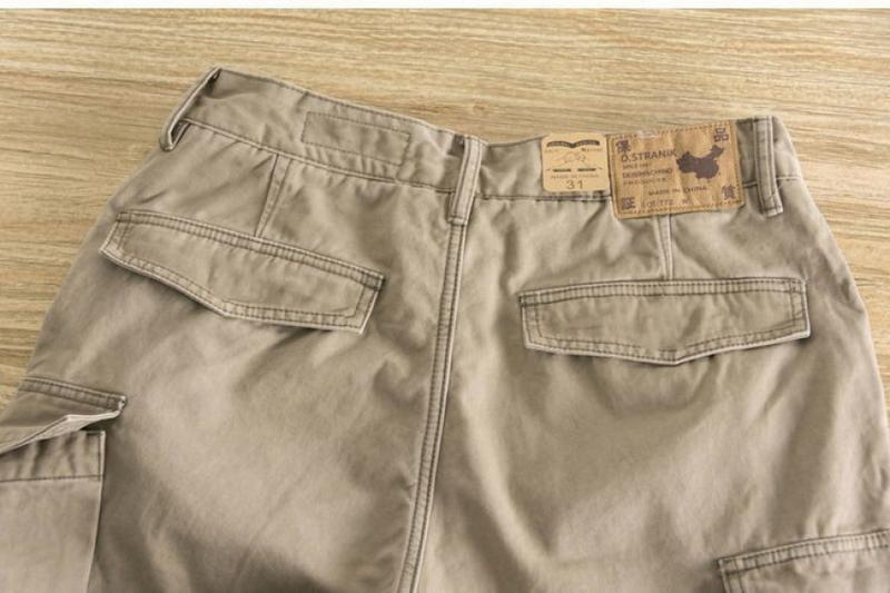 Cotton Washed Overalls Shorts Men's Yu Wenle Same Style Leisure Sports Multi-Pocket Straight-Leg Wide-Leg Pants Men short hombre